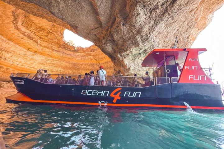 a small boat in a body of water