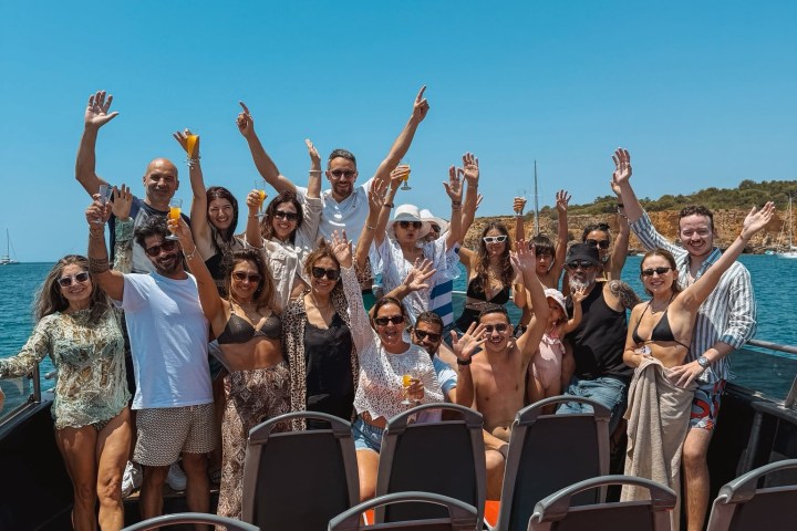 a group of people posing for the camera