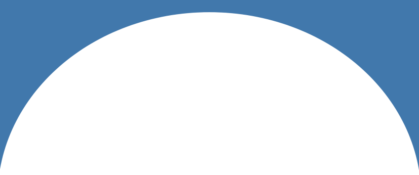 White semicircle on a blue background, resembling a rising sun.