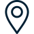 Black location pin icon on a white background.